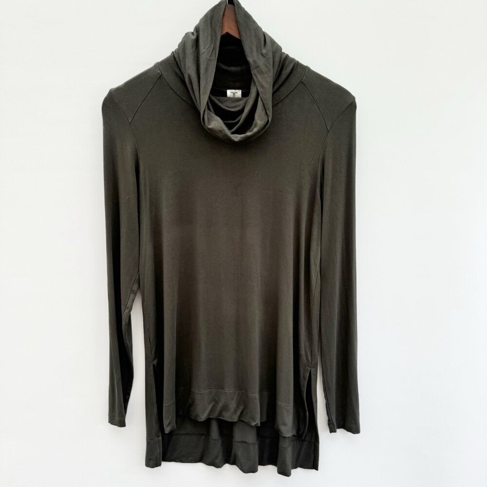 Tristan Cowl Neck Long-sleeve Tee/Tunic Dark Green‎ Size XS